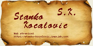 Stanko Kočalović vizit kartica